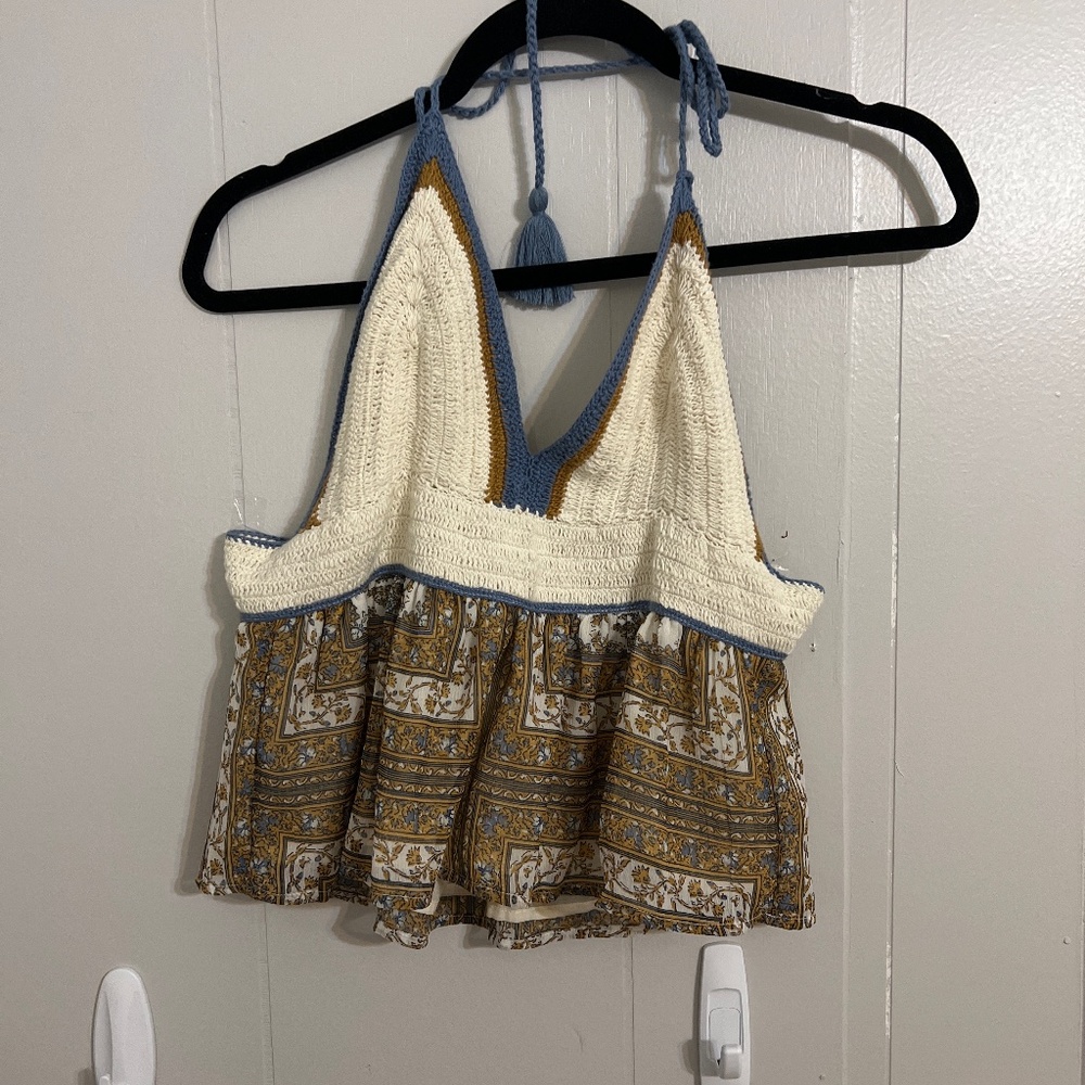 Boho crop tank top